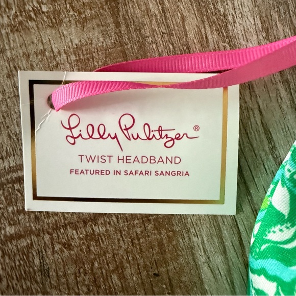 Lilly Pulitzer Green Top Knot Headband, Safari Sangria - Picture 6 of 6